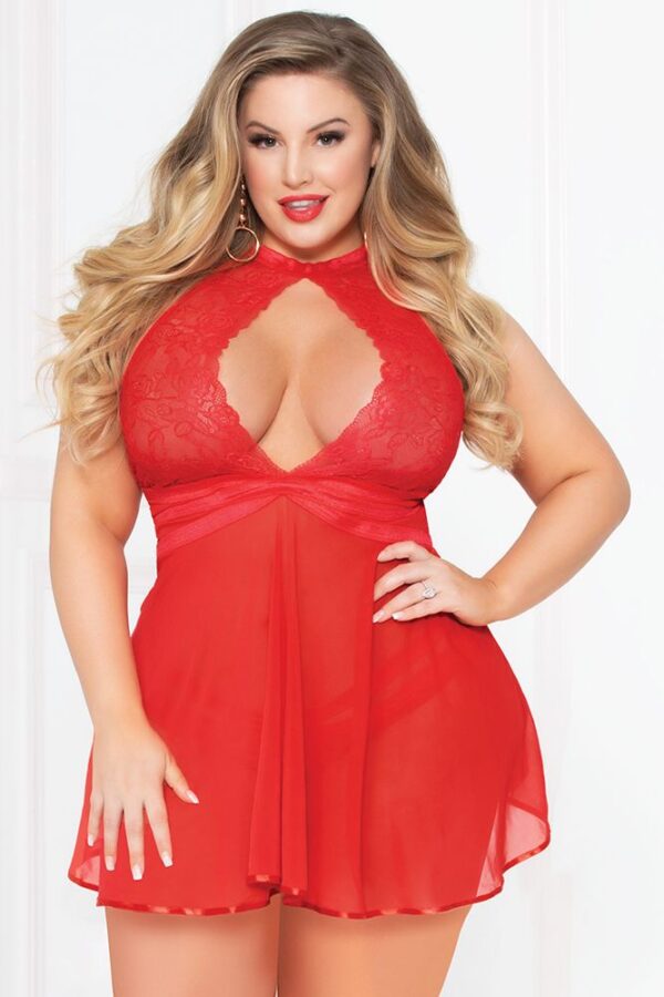 Sheer Magic Red Babydoll & Panty